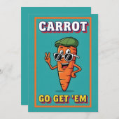 Carrot Go Get ’Em funny carrot pun motivational Dankeskarte (Vorne/Hinten)
