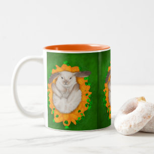 Carrot Haven: Braun und Weißer Sonnengott - Blase Zweifarbige Tasse