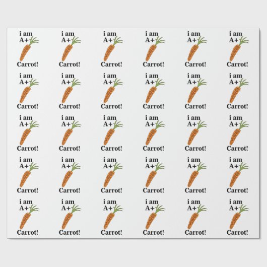 Carrot I am A+ Funny Carrot Geschenkpapier (Flach)