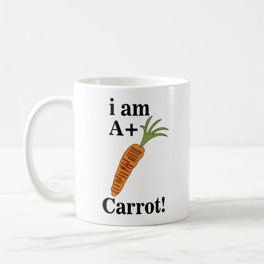Carrot I am A+ Funny Carrot Kaffeetasse (Links)