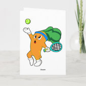 Carrot im Tennis mit Tennisschläger Karte (Rückseite)