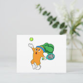 Carrot im Tennis mit Tennisschläger Postkarte (Stehend Vorderseite)