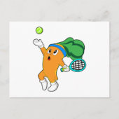 Carrot im Tennis mit Tennisschläger Postkarte (Vorderseite)