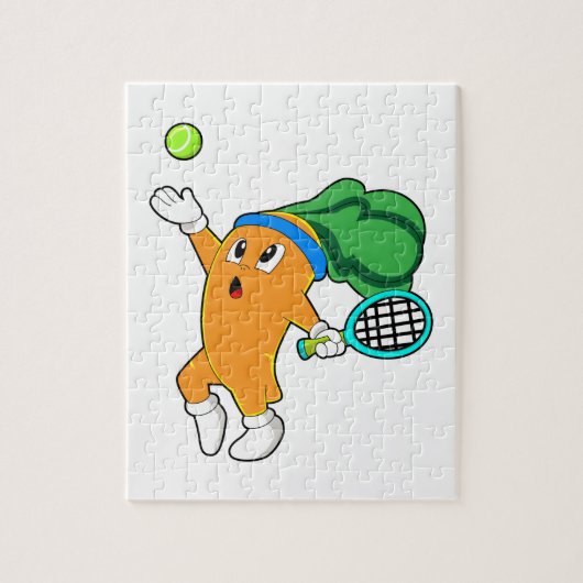 Carrot im Tennis mit Tennisschläger Puzzle (Vertikal)