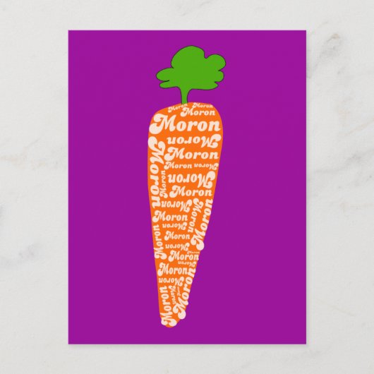 Carrot in Walisisch ist Moron - Funny Languages Postkarte (Vorderseite)