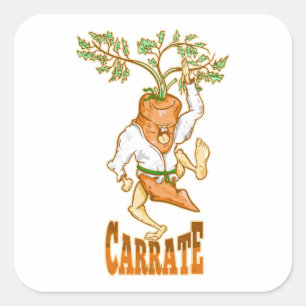 Carrot Karate CARRATE Quadratischer Aufkleber
