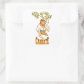 Carrot Karate CARRATE Quadratischer Aufkleber (Tasche)