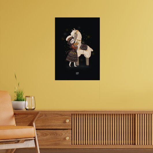 CARROT LAMA von Alexandra Dikaia Poster (Wohnzimmer 2)