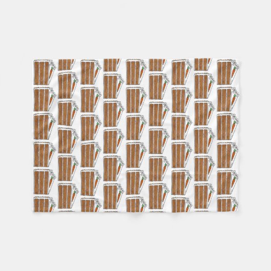 Carrot Layer Cake Slice Dessert Feinschmecker Back Fleecedecke (Vorderseite (Horizontal))