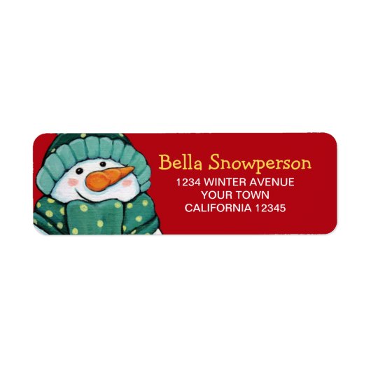 Carrot Nose Snowman in der grünen Illustration (Vorne)