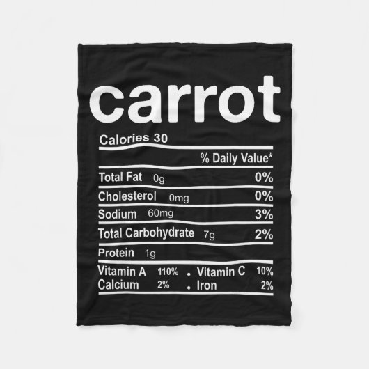 Carrot Nutrition Facts Funny Thanksgiving Christma Fleecedecke (Vorderseite)