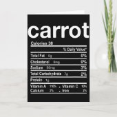 Carrot Nutrition Facts Funny Thanksgiving Christma Karte (Vorderseite)