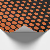 Carrot Orange Polka Dot Modern Black Geschenkpapier (Ecke)