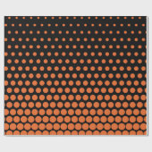Carrot Orange Polka Dot Modern Black Geschenkpapier (Flach)