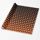 Carrot Orange Polka Dot Modern Black Geschenkpapier (Ungerollt)