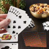 Carrot Orange Polka Dot Modern Black Spielkarten (In Situ)
