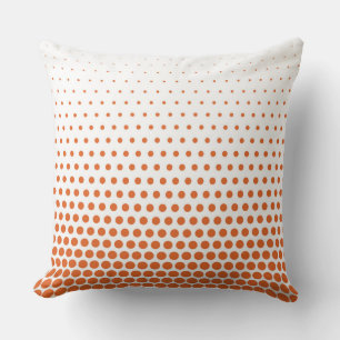 Carrot Orange Polka Dot Modern White Kissen