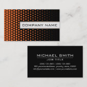 Carrot Orange Polka Dots Elegant Modernes Schwarz Visitenkarte (Vorne/Hinten)