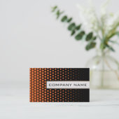 Carrot Orange Polka Dots Elegant Modernes Schwarz Visitenkarte (Stehend Vorderseite)