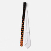 Carrot Orange Polka Dots Modern Black Krawatte (Rückseite)