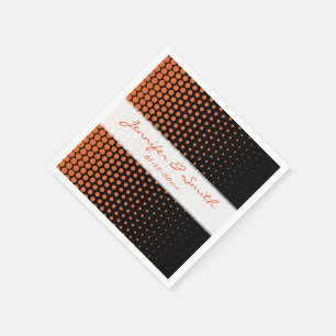 Carrot Orange Polka Dots Modern Black Serviette