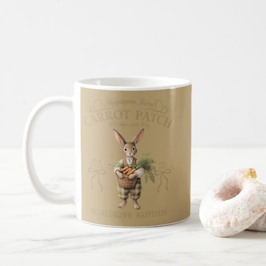 Carrot Patch Bunny Farmer Kaffeetasse (Mit Donut)