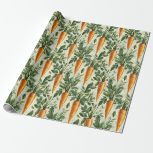 Carrot Pattern Spring Garden Decoupage Geschenkpapier