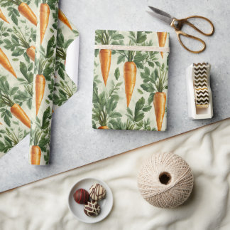 Carrot Pattern Spring Garden Decoupage Geschenkpapier
