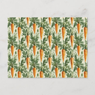 Carrot Pattern Spring Garden Postkarte