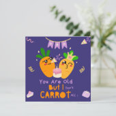 Carrot Pun Birthday - Funny Happy Birthday Danke Karte (Stehend Vorderseite)
