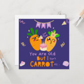 Carrot Pun Birthday - Funny Happy Birthday Danke Karte (Vorderseite/Rückseite Beispiel)