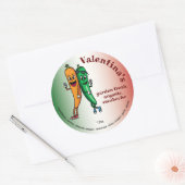 Carrot und Pepper Pals Cartoon Escabeche Pickle Runder Aufkleber (Umschlag)