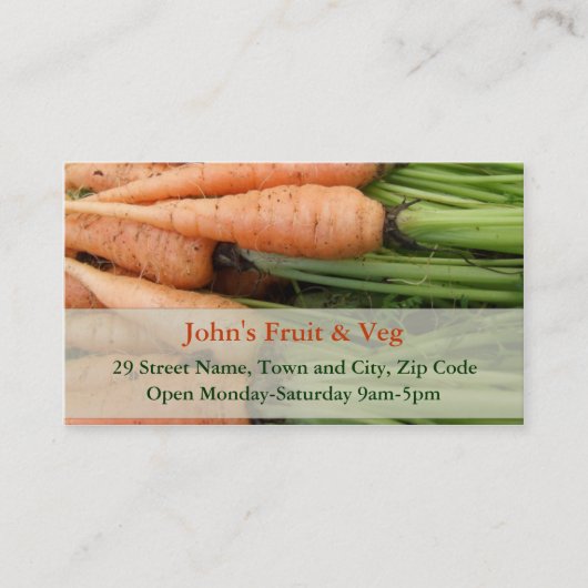 Carrots Business Card Visitenkarte (Vorderseite)