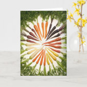Carrots Foto Rainbow Colors Circle Pattern Veggie Karte (Gelbe Blume)
