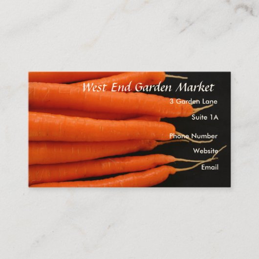 Carrots Frisch aus dem Garten Visitenkarte (Vorderseite)