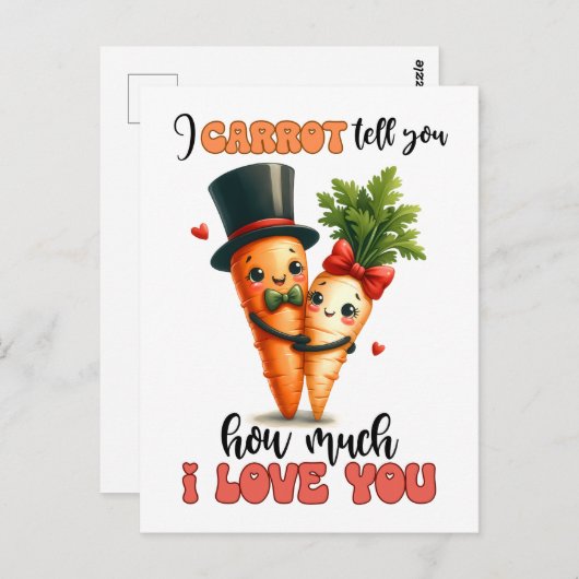 Carrots Liebe You Punny Valentine Postkarte (Vorne/Hinten)