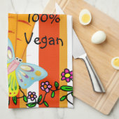 Carrots Orang Stripe 100% Vegane Küche Handtuch (Viertel Falte)