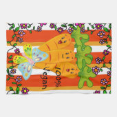 Carrots Orang Stripe 100% Vegane Küche Handtuch (Horizontal)