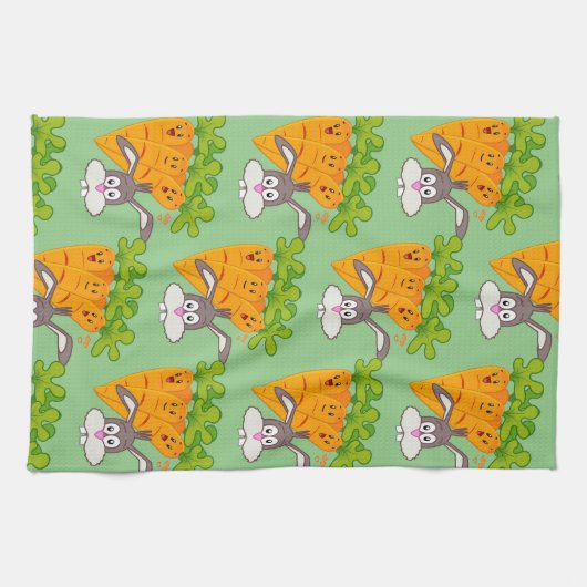 Carrots Rabbit Kitchtuch Geschirrtuch (Horizontal)