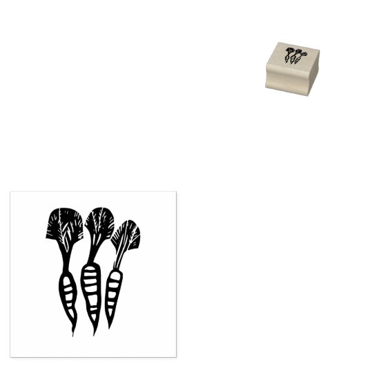 Carrots Veganes vegetarisches Menü Auswahl Linocut Gummistempel (Stempel)