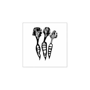 Carrots Veganes vegetarisches Menü Auswahl Linocut Gummistempel