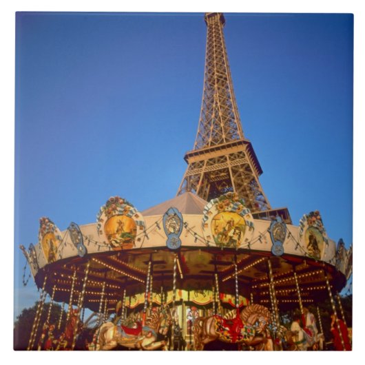 Carrousel, Eiffelturm, Paris, Frankreich Fliese (Vorderseite)