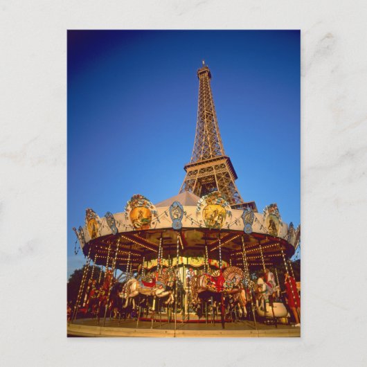 Carrousel, Eiffelturm, Paris, Frankreich Postkarte (Vorderseite)
