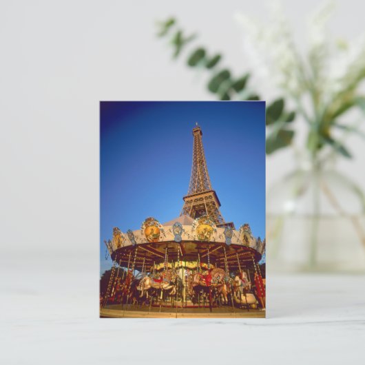 Carrousel, Eiffelturm, Paris, Frankreich Postkarte (Stehend Vorderseite)