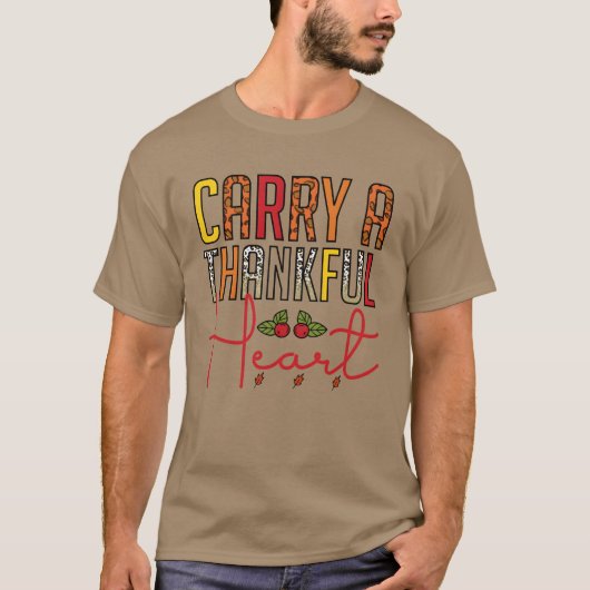 Carry Ahankful Herzretro T-Shirt (Vorderseite)