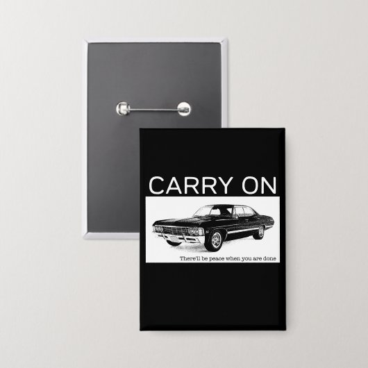 Carry auf 1967 Chevrolet Impala Tribute Design Button (Vorderseite/Rückseite)