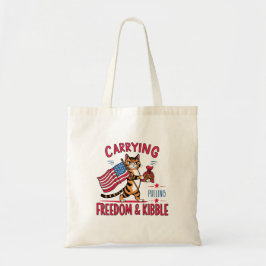 Carry Freedom & Kibble - Patriotic Cat Tote Bag Tragetasche