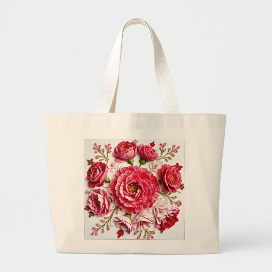 Carry Grace in Full Bloom Januar's Birth Blume Jumbo Stoffbeutel (Vorne)