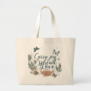 Carry Joy, Spread Liebe - Jumbo Tote Bag Stoffbeutel