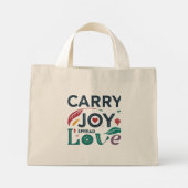 Carry Joy, verbreitet Liebe Tiny Tote Bag Mini Stoffbeutel (Rückseite)